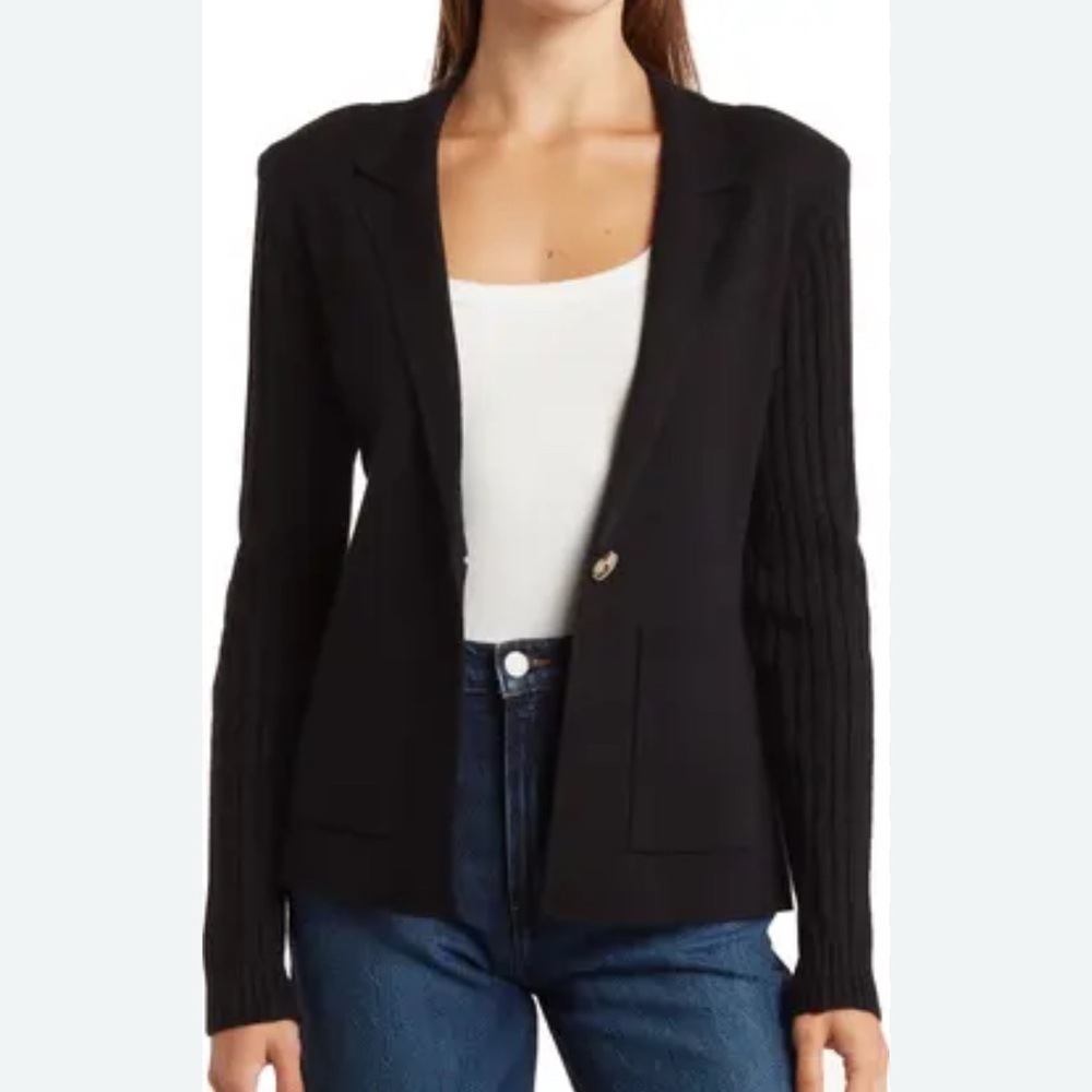 Como Vintage Black Button-Front Cardigan Sweater Size S Small NWT